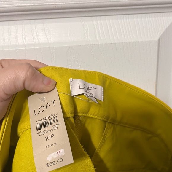 Loft petite Yellow Cropped Pant - Picture 2 of 3